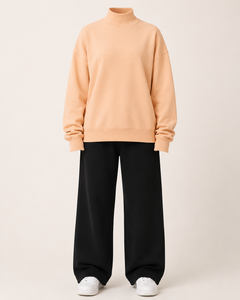 Sudadera de Cuello Alto para Mujer, Suave, de Algodón Francés de Primera Calidad, Informal para Uso Diario, Marca Privada, Proveedor OEM - Product Image 1