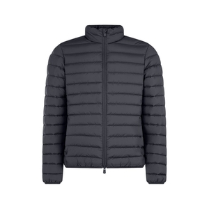 Veste matelassée noire à col montant et fermeture éclair, coupe-vent, vêtement d'extérieur d'hiver, coupe ajustée, veste décontractée - Product Image 2