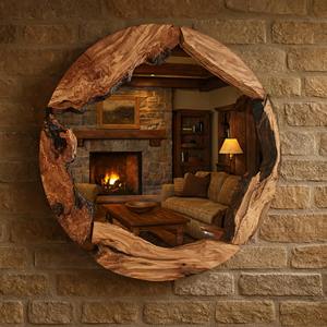 Espejo de Pared de Madera de Diseño Nórdico Escandinavo para Interiores Minimalistas, Espejo Colgante al por Mayor - Product Image 2