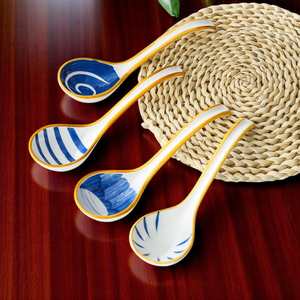 Cuchara de Sopa de Cerámica Pintada a Mano, Pequeña, Azul y Blanca, Cuchara Clásica China de Porcelana para Té y Café, para Uso en Cocina, Cafetería y Hotel - Product Image 4