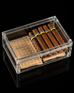 Elegant Custom Modern Eco-friendly for Clear <b>Large</b> Acrylic Cigar Humidor <b>Box</b> High Airtight Pre-Assembled Display Case - Product Image 5