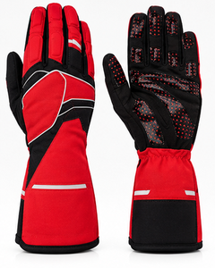 Gants de course rouges et noirs à doigts entiers compatibles avec les écrans tactiles, en PU, à manchette longue, pour l'hiver, motocross, unisexe, imperméables, légers, antidérapants - Product Image 1