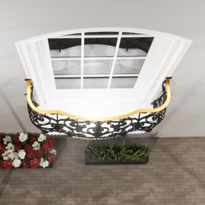 Custom Luxury Wrought Iron Balcony <b>Railing</b> Decorative Ironwork Balustrade for Elegant Building Exteriors - Product Image 4