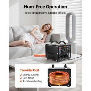 Convertitore Automatico Trasformatore di Potenza per Carichi Pesanti 6000VA da 110V a 220V/da 220V a 110V 3 Prese USA per Adattatori da Viaggio - Product Image 6