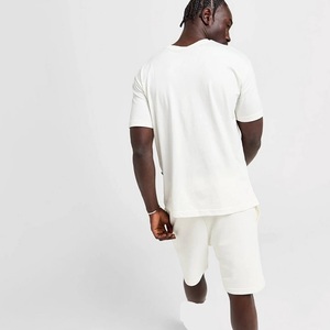 Luxury Customization Men's White Cotton Crew Neck T-Shirt Short Sleeve Solid Color Minimalist Regular <b>Fit</b> Breathable Summer Set - Product Image 6
