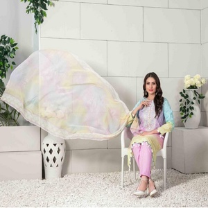 Elegante decoración de botones de encaje de la marca Tawakkal, vestidos casuales de verano para mujer de 3 piezas, lavables, naturales, Pakistán, India, venta completa - Product Image 5