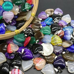 จี้หัวใจอาเกตสีชมพู – เครื่องประดับสร้อยคอพลอย DIY เงินแท้ 925 - Product Image 2