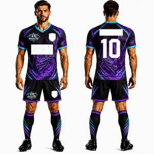 <b>Hot</b> Selling Customizable Soccer Team Uniform Set Modern Athletic Football Jersey Kit with Shorts for Youth and Adult Players - Product Image 1