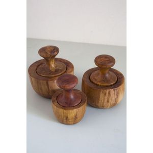 ครกและสากไม้มะม่วงเป็นมิตรกับสิ่งแวดล้อม อุปกรณ์ครัวแบบดั้งเดิมสำหรับบดสมุนไพรและเครื่องเทศ เครื่องบดไม้สำหรับทำอาหาร - Product Image 1