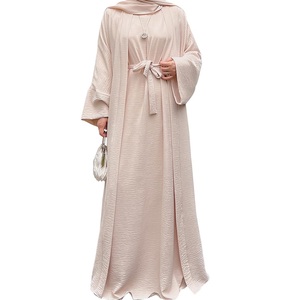 Latest Silk Anti-Wrinkle Abaya Long Muslim Dress Burka Casual Women Traditional <b>Islamic</b> <b>Clothing</b> Dubai Middle East Abayas - Product Image 6