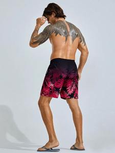 กางเกงว่ายน้ำชาย กางเกงชายหาดแบบ unisex แห้งเร็ว ลายดอกไม้ น้ำหนักเบา ระบายอากาศได้ดี กันน้ำ ผ้าทอ มีเชือกผูก - Product Image 3