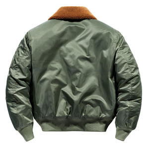 Chaqueta Bomber de Lona Recubierta Personalizada al por Mayor con Cuello Delgado para Marcas de Streetwear Estadounidenses, Entrega Rápida - Product Image 2