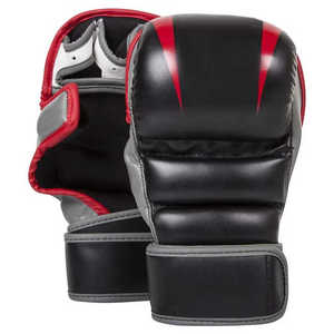 MMA Boxing <b>Gloves</b> Full Finger PU Leather for Closure Hand Grips Unisex Black Red Gray for Adults Martial Arts Training - Product Image 5