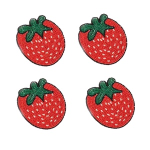 CRYSTAL CRAFT - Posavasos Redondo de Cristal con Cuentas Decorativas Hechas a Mano, de Lujo, Color Dorado, Perfecto para la Mesa del Comedor - Product Image 1