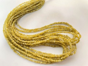 Cuentas de Rondelle sin cortar de diamante amarillo natural 2,5-3,5mm 16 pulgadas para fabricación de joyas hechas de chips de piedra natural - Product Image 3