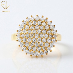 Round Cut Moissanite Diamond <b>Cocktail</b> Cluster Engagement <b>Ring</b> Luxury Moissanite <b>Ring</b> for Women Fine Jewelry - Product Image 1