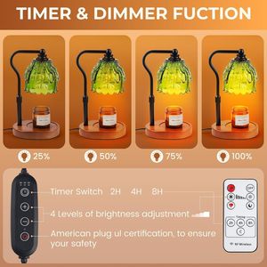 Wireless Remote Control Dimmable Candle Warmer Lamp with <b>Timer</b> Height Adjustable Wax Melts for Jar Candles - Product Image 3