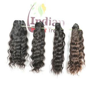 Cheveux humains indiens Remy de qualité supérieure en gros, paquet de cheveux ondulés naturels, cuticules alignées, noir, tissage, extensions de fabrication - Product Image 2