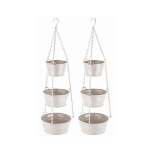 Ensemble de jardinières suspendues en fer forgé de qualité supérieure, conçues pour embellir les balcons, les jardins et les patios - Product Image 2