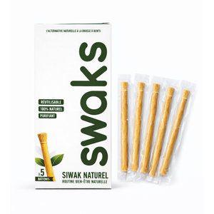 Boîte cadeau personnalisée pour Miswak |   5 Miswaks sous vide avec 1 étui de protection |   Nettoyant naturel pour les dents |   Bâtonnet de soins bucco-dentaires - Product Image 2