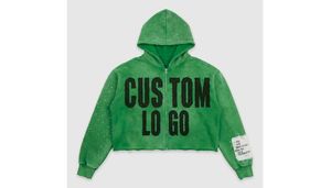 เสื้อฮู้ดดี้สั่งทำพิเศษ ประดับเพชร ทรงโอเวอร์ไซส์ ทรงบ็อกซี่ ปักลายแบบดิสเทรส วินเทจวอช แอซิดสโตนวอช ไหล่ตก MOQ 10 ชิ้น ผู้ผลิต - Product Image 5