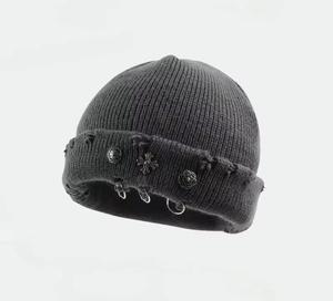 Chapeau d'hiver décontracté unisexe en tricot jacquard à rabats pour les oreilles, 100 % acrylique, motif rayé, pour enfants, circonférence de tête réglable - Product Image 3