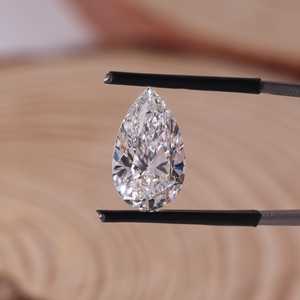 Diamant de laboratoire poli à la main de 8,00 carats, taille poire, couleur E, clarté VVS2, écologique, CVD, diamant en vrac pour la fabrication de bijoux - Product Image 2