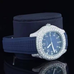 Alta calidad Iced Out Bisel y Dial Reloj de pulsera de cuarzo de acero inoxidable Bling From Lab Diamond Moissanite Relojes - Product Image 1