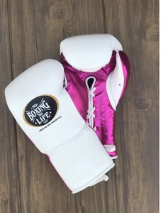 No Boxing No Life Pink White Set Include Boxing Gloves - Headgear - Groin guard Real Cowhide <b>Leather</b> Lace-Up Adult Boxing Gear - Product Image 4