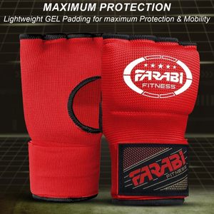 Gants d'entraînement Farabi Sports personnalisés avec logo, rembourrés en gel, demi-doigts, avec sangle auto-agrippante pour MMA, Muay Thai, et bandages de main pour enfants - Product Image 5