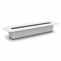Table de conférence rectangulaire moderne et stable en bois blanc avec base en panneau, mobilier de bureau pour salle de réunion exécutive