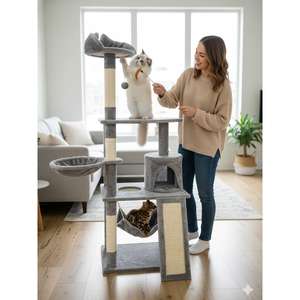 Torre para Gatos Multinivel Todo en Uno YOMMY para Rascarse, Escalar y Descansar - Product Image 2