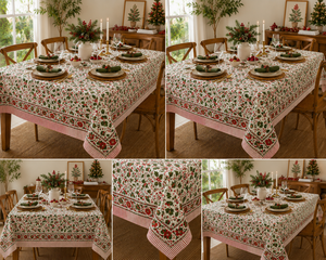 Cotton Block Print Tablecloth Rectangle/Square/Round <b>Table</b> Cloths With Runner/Napkins/Placemat Bohemian Dinner <b>Table</b> Cover - Product Image 3