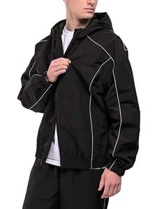 Chaquetas cortavientos SoftShell para hombre, ropa de calle, chaqueta cortavientos de gran tamaño con cremallera de poliéster Vintage - Product Image 5