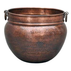 Vintage Copper Metal <b>Planter</b> Bucket With Brass Lion Handles And Claw <b>Feet</b> Cottage Chic Porch <b>Pot</b> Home Garden Decor - Product Image 3