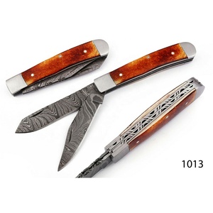 Nuevo Cuchillo Plegable de Acero Damasco Inoxidable, Cuchillo de Bolsillo Portátil de Alta Calidad para Acampar al Aire Libre, Cuchillo para Frutas, DIY Industrial OEM - Product Image 1