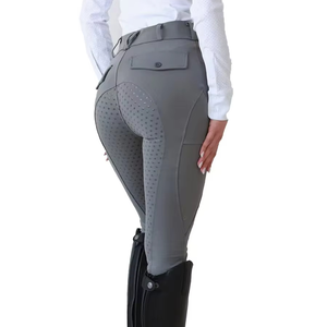 Pantalones de Equitación para Mujer, Cintura Alta, Largos, Elásticos, Transpirables, Ligeros, de Silicona, de Secado Rápido, Tejido de Punto Sin Costuras - Product Image 3