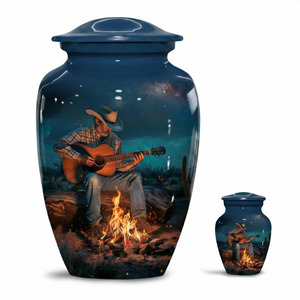 Urnas de Cremación Estilo Vaquero Americano Personalizadas para Cenizas - Urna Funeraria Conmemorativa Musical Ecológica y Personalizable - (10.3 Pulgadas) - Product Image 1