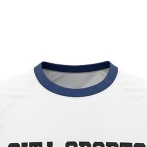 Camiseta Deportiva Unisex Blanca y Azul Marino para Netball, Sublimada, de Poliéster Ligero, para Entrenamiento y Partidos de Equipo - Product Image 3