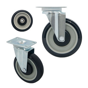 Roue pivotante en TPU de 5 pouces, cadre métallique robuste, pour table basse, tabouret, usage polyvalent - Product Image 4