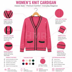 HMR Sisterhood Sorority <b>Cardigan</b> <b>Sweater</b> Coat Long Sleeve Casual Crop Top Label Autumn Button up Puff Sleeve - Product Image 6