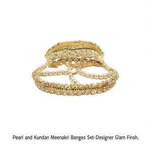 Pearl and Kundan Meenakari <b>Bangles</b> <b>Set</b>-Designer Glam Finish - Product Image 2