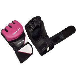 OEM Men's Half-Finger MMA <b>Gloves</b> <b>Moisture</b> Wicking Leather with Lace-Up Closure for Velcro Wrist Fast Pakistan Made - Product Image 1