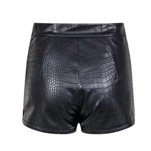Pantalones Cortos de Poliéster Negros con Estampado, Casuales, con Cintura Elástica, Tejido Sólido - Product Image 2