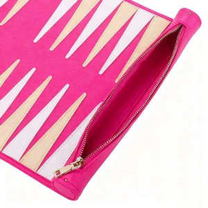 Handmade Luxury Leather Foldable Eco-Friendly Roll <b>Backgammon</b> Set Portable Travel <b>Board</b> Game Dice Chips Premium Leather - Product Image 4