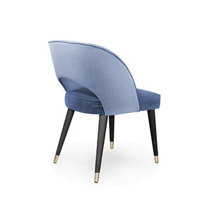 Juego de Comedor Moderno con 6 Sillas de Terciopelo Azul, Mesa de Madera con Respaldo Sólido, Diseño de Mediados de Siglo para Muebles de Hogar - Product Image 5