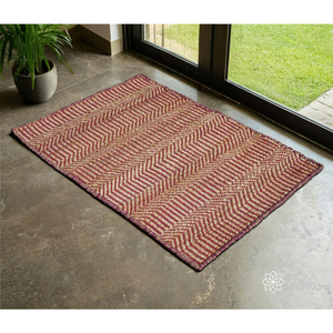 Tapis en jute ondulé RTS Blush |   Tapis à poils ras en jute tissé à partir de fibres naturelles |   Approvisionnement en gros - Product Image 3