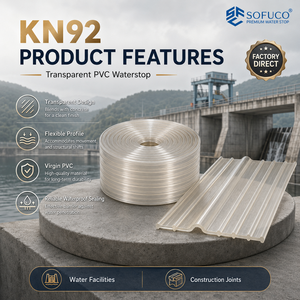 แผ่นปิดรอยต่อถังเก็บน้ำพร้อมแถบกันน้ำ Sofuco KN92 ผลิตจาก PVC ใส ยืดหยุ่นสูง สำหรับการกันน้ำภายใน - Product Image 3