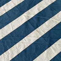 Nappe de table à rayures bleues et blanches de style nautique, nappe de table indienne imprimée à la main, nappe de table rayée en coton pour mariage