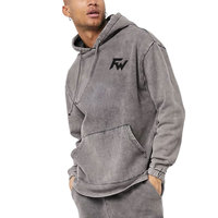 Ensemble de survêtement délavé à l'acide avec logo personnalisé, sweat à capuche oversize et pantalon de jogging assorti, tenue streetwear décontractée, vêtements de sport, vente en gros